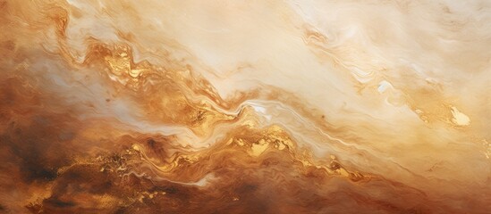 Wall Mural - Brown gold swirl on white