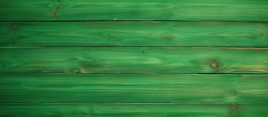 Sticker - Green wooden wall close up with fresh paint