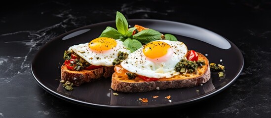 Sticker - Plate shows eggs on two toast slices