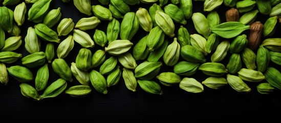 Poster - Fresh green vegetables on dark surface