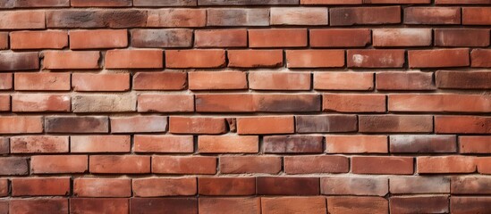 Wall Mural - Close-up of a reddish brick wall