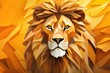 lion wildlife animal paper art illustration