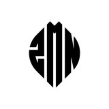 Fototapeta  - ZMN circle letter logo design with circle and ellipse shape. ZMN ellipse letters with typographic style. The three initials form a circle logo. ZMN Circle Emblem Abstract Monogram Letter Mark Vector.