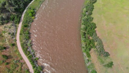 Sticker - Amazing aerial view of Colorado River in Moab area, Utah