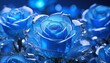 幻想的な青い薔薇