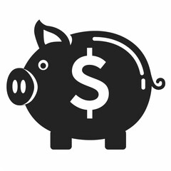 Wall Mural - Vector illustration of piggy bank. Money saving investment concept.