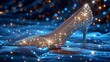 Elegant Sparkling Heels on Plush Background, generative ai