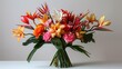 Elegant Orchids and Bird of Paradise Wedding Bouquet, generative ai