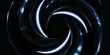 Abstract dark blue spiral design capturing motion and light dynamics 3d render illustration