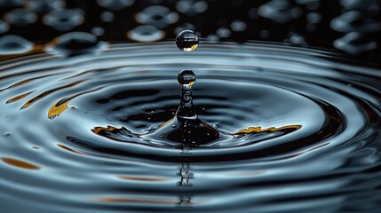 Canvas Print - Serene water drop ripple effect