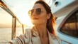 © rabbit75_fot - Fashion portrait of a female model on yacht in sea.