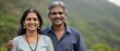 © Jaume - Happy Hindu mature couple in a defocused landscape at sunset