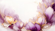 Papier peint floral, fleurs abstraites roses et violettes. Fond floral, espace vide, invitation