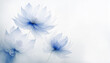 Fleurs bleues abstraites. Fond blanc, espace vide, invitation