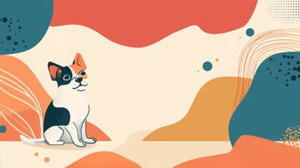 abstract background of pet theme. vector illustration of cute dog