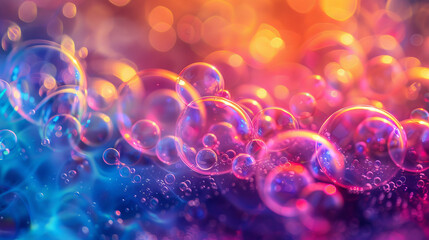 Sticker - The image is a colorful and vibrant display of bubbles