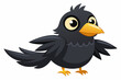 crow bird cartoon vector illustration