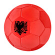 Soccer ball with albania team flag isolated on white