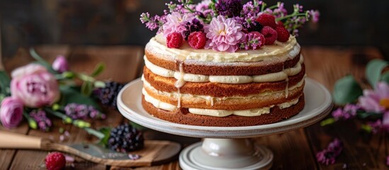 Wall Mural - Cake on White Plate