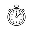 Stopwatch Icon, Black Line Art, Time Measurement Symbol