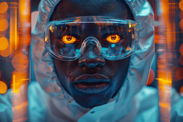 Canvas Print - A scientist conducting research in a lab, exploring innovative solutions to address the global health crisis of infectious diseases. Concept of pandemic response. Generative Ai.