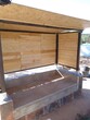 Tiled Concrete and Wooden Garden Shelter Seating Area Construction