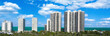 Fort Lauderdale panoramic view of luxury ocean skyline and condominiums facing the ocean and beach.