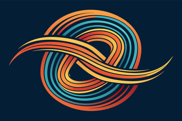 Aufkleber - flow of lines that morph into a recognizable symbol.