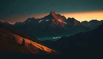 Wall Mural - mountains in the morning background wallpaper