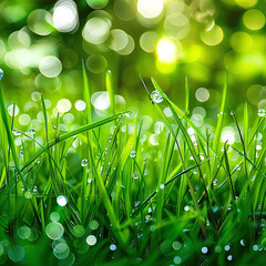 Wall Mural - dew on grass