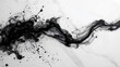 A dynamic blending of black ink clouding through water, creating a marble-like pattern on a stark white canvas - Generative AI