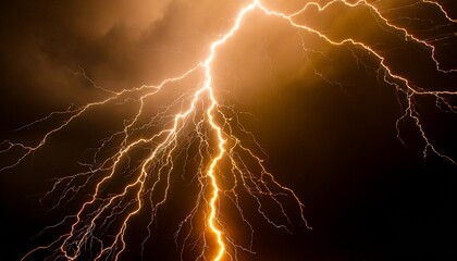 Wall Mural - a complete black background thunder and lighning bursting from the center in all directions color of