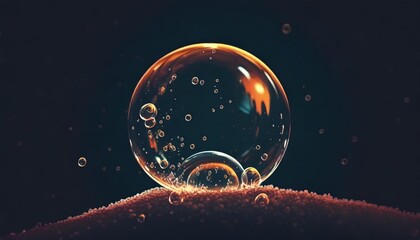 Wall Mural - soap bubble on transparent background