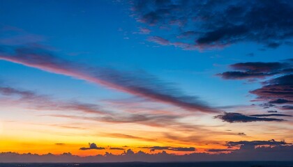 Wall Mural - beautiful evening sky with clouds glowing at sunset