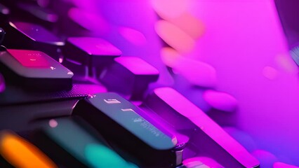 Poster - vibrant computer keyboard with colorful keys generative ai