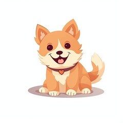 Wall Mural - flat illustration of cute pleasant puppy