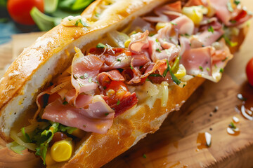 Poster - Trendy Homemade Chopped Italian Sub Sandwich