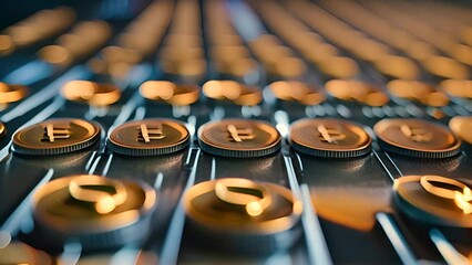 Poster - Bitcoin Crypto Currency Background Generative AI