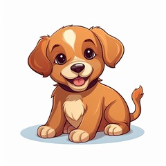 flat illustration of cute pleasant puppy