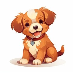 flat illustration of cute pleasant puppy