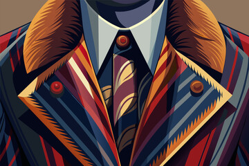 Aufkleber - Zooming in on the texture and fabric  designer coat, showcasing its luxurious feel