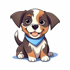 flat illustration of cute pleasant puppy