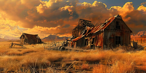 Wall Mural - Nuclear Nomads: Roaming the Wasteland - Stories of nomadic tribes and individuals wandering the post-apocalyptic wasteland, searching for a new home amidst the fallout