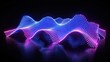 neon signal waves isolated on black background