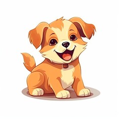 flat illustration of cute pleasant puppy