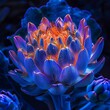 Vibrant Blue Flower Under Ultraviolet Light
