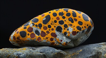 Sticker - Colorful patterned rock on a dark background