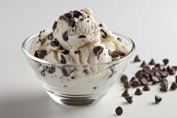 Wall Mural - Bowl of Vanilla Ice Cream with Chocolate Chips