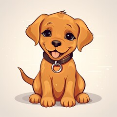 flat illustration of cute pleasant puppy