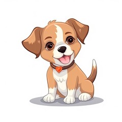 flat illustration of cute pleasant puppy